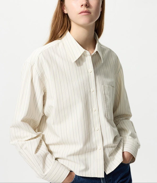Uniqlo Boxy Fit Oxford Striped Shirt
