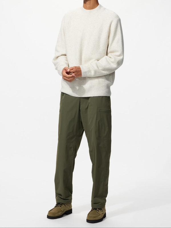 3D Soufflé Yarn Mock Neck Sweater