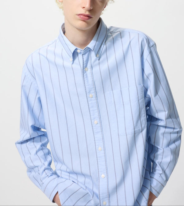 Uniqlo Oversized Oxford Striped Shirt