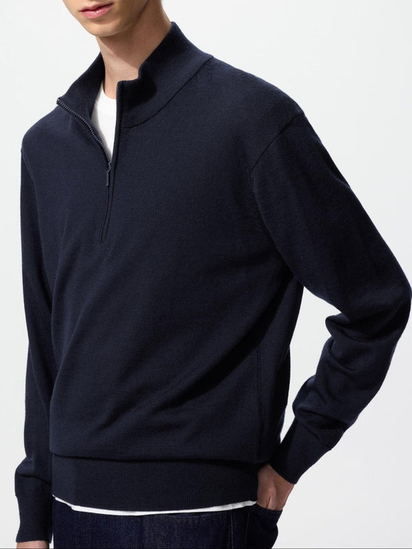 Men’s 100% Merino Wool Half-Zip Sweater--【PRE-ORDER】