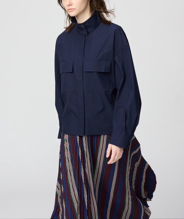 UNIQLO Cotton Stand-Collar Shirt Jacket