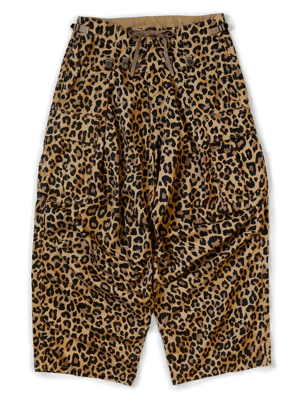 Kapital Cotton Herringbone Leopard Print Jumbo Cargo Pants - HARUYAMA