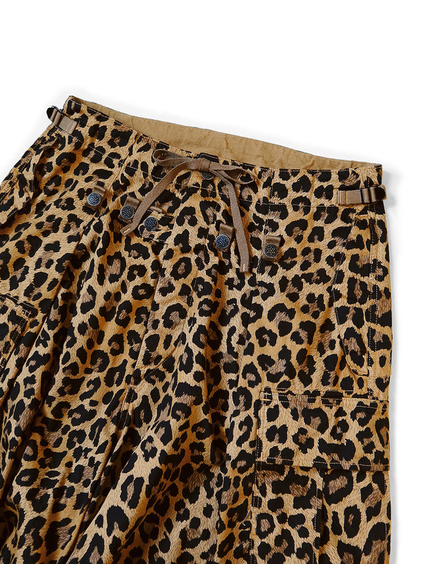 Kapital Cotton Herringbone Leopard Print Jumbo Cargo Pants - HARUYAMA