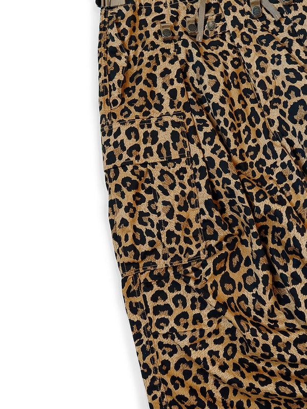 Kapital Cotton Herringbone Leopard Print Jumbo Cargo Pants - HARUYAMA