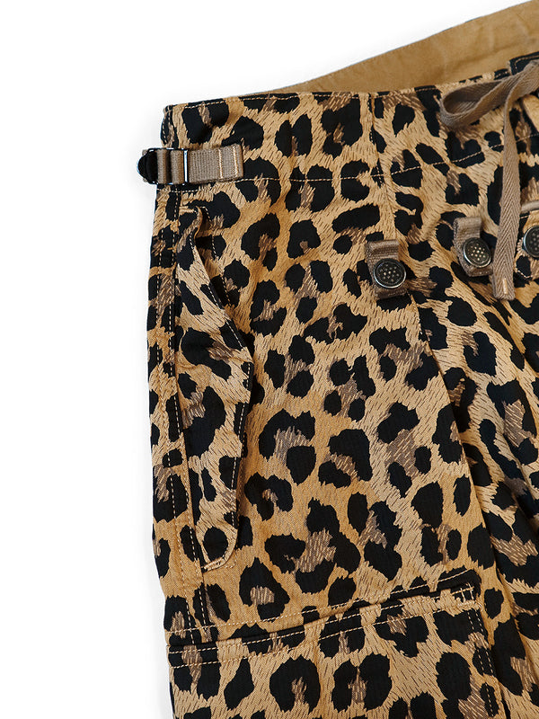 Kapital Cotton Herringbone Leopard Print Jumbo Cargo Pants - HARUYAMA