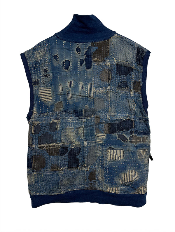KAPITAL IDG fleece BORO half zip vest
