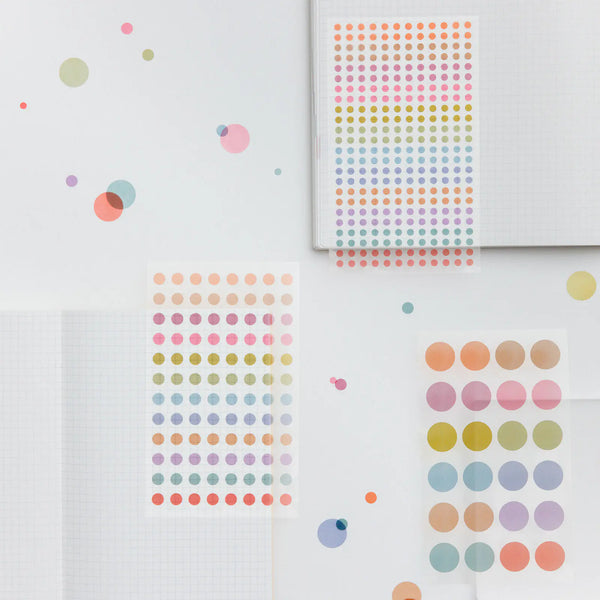 Hobonichi Techo 2027 TSUKI no IRO See-Through Round Stickers 3.5mm / 6mm / 15mm