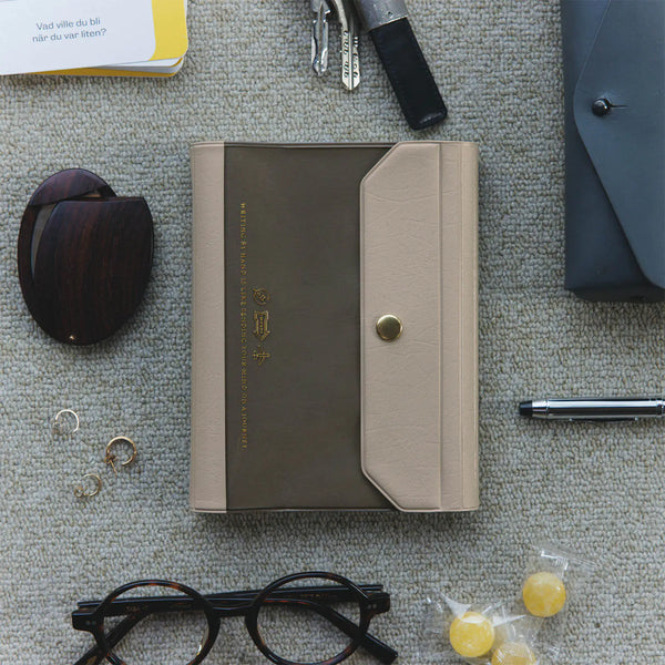 Hobonichi Techo 2027 Aileron Gray Cover Original Size A6 PVC Planner Cover with Snap Closure