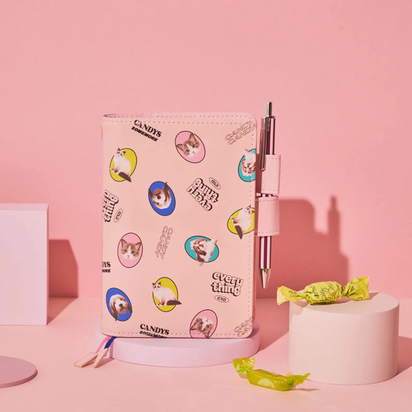 Hobonichi Techo 2027 Original A6 Cover Candy Stripper DOG & CAT Random Pink