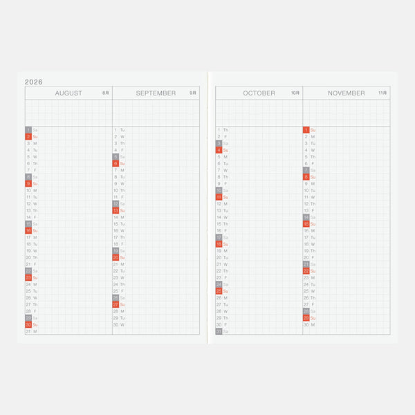 Hobonichi Techo 2026 Original A6 Planner English Version