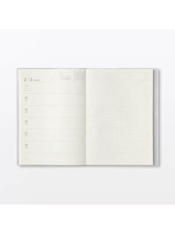 Muji 2026–2027 A5 Monthly & Weekly Planner (March 2026 Start, Monday Start)
