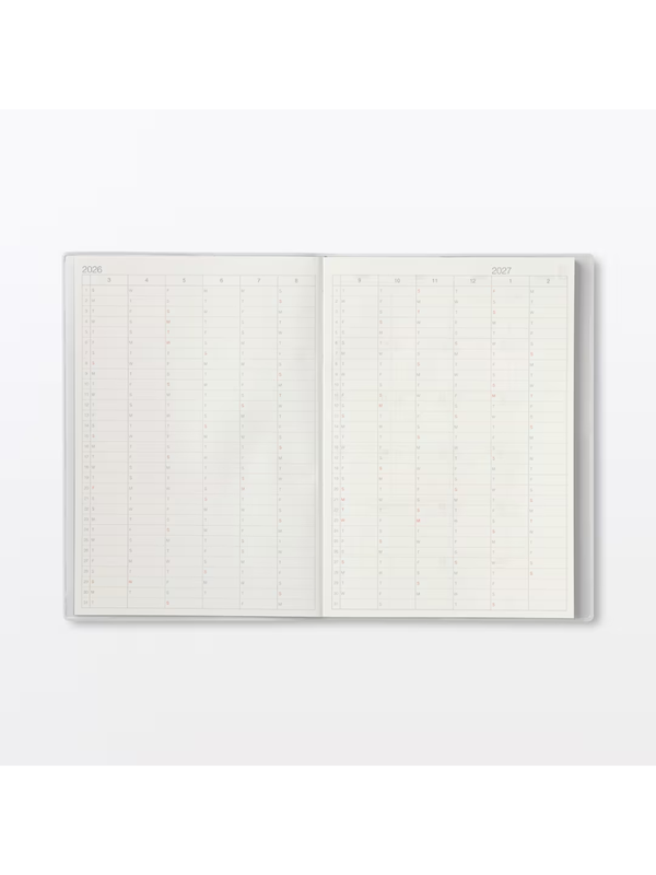Muji 2026–2027 A5 Monthly & Weekly Planner (March 2026 Start, Monday Start)