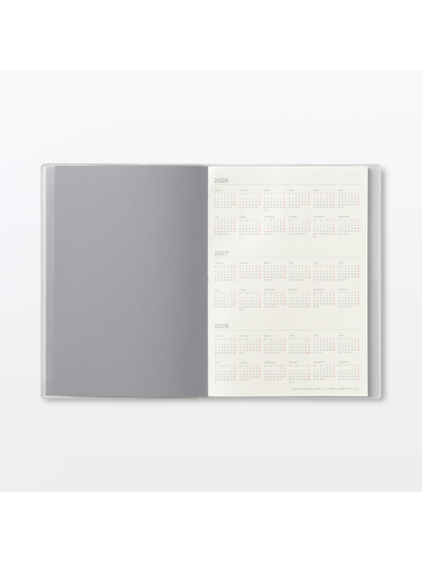 Muji 2026–2027 A5 Monthly & Weekly Planner (March 2026 Start, Monday Start)