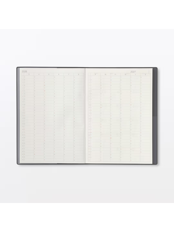 Muji 2026–2027 A5 Monthly & Weekly Planner (March 2026 Start, Monday Start)