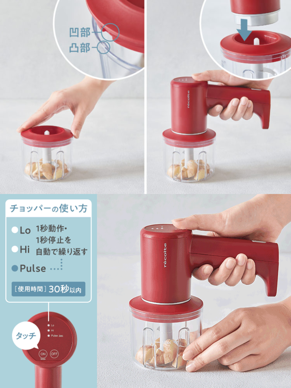 recolte Cordless Electric Whisk & Food Chopper 2-in-1