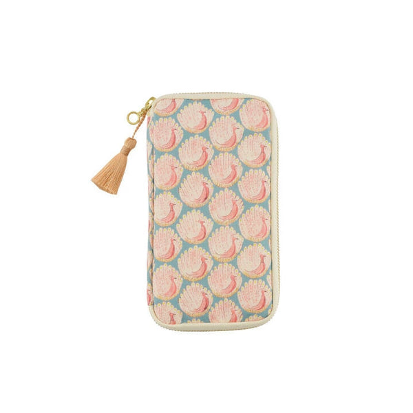 Hobonichi Techo 2026 Peacock Floral Small Drawer Pouch