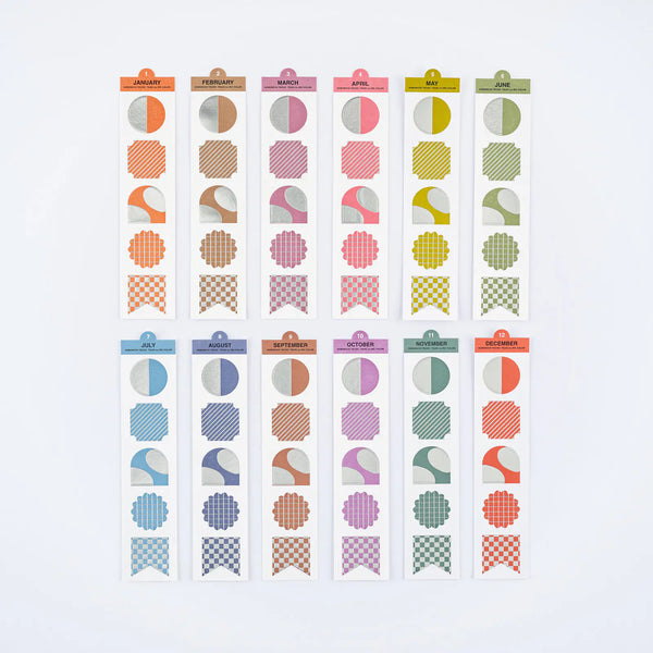 Hobonichi Techo 2027 TSUKI no IRO Bookmark-Style Foil Stickers