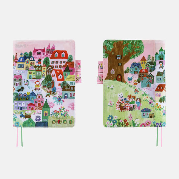 Yumi Kitagishi Shiro Neko Village Hobonichi Techo Cover Cousin A5 Size