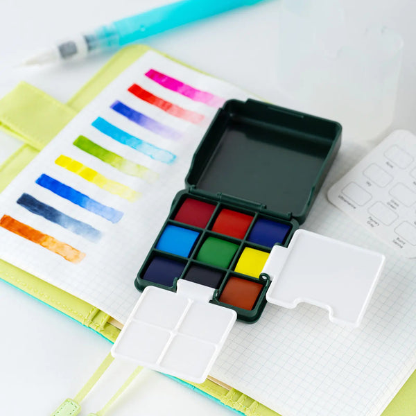 Vic Art Aqua Palette Solid Watercolor Set – 9-Color Compact Travel Palette