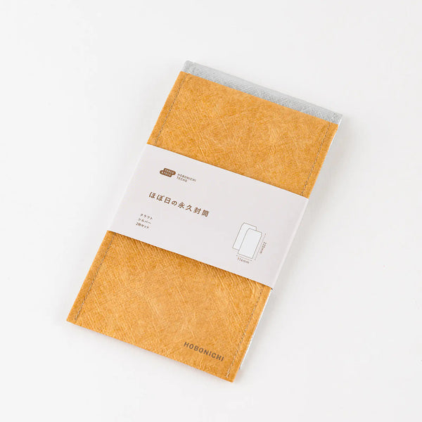 HOBONICHI Reusable Envelope Set – Kraft & Silver (2 Pieces)