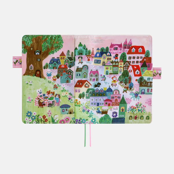 Yumi Kitagishi Shiro Neko Village Hobonichi Techo Cover Cousin A5 Size