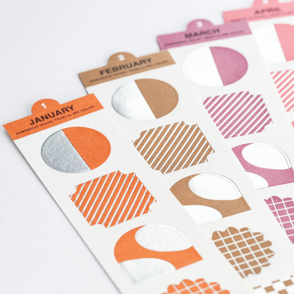 Hobonichi Techo 2027 TSUKI no IRO Bookmark-Style Foil Stickers