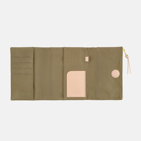 Hobonichi Techo 2027 Tragen Bitter Check A6 Planner Cover with Storage Pockets