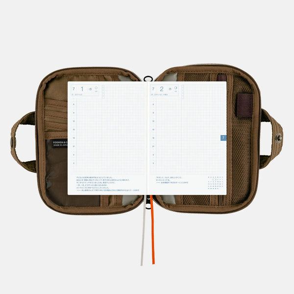 Hobonichi Techo 2027 A6 Original Planner Cover POTR Stroll Light Brown Nylon Organizer