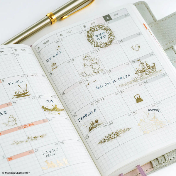 Moomin × Hobonichi Foil Clear Stickers – Adventure Record