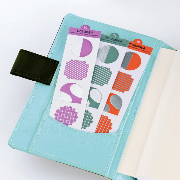 Hobonichi Techo 2027 TSUKI no IRO Bookmark-Style Foil Stickers