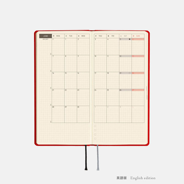 Hobonichi Techo 2027 Weeks Poppy Red Planner