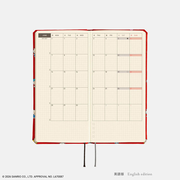 Hobonichi Techo 2027 HELLO KITTY "Techo to Otomodachi" Weeks Planner – Japanese English Edition