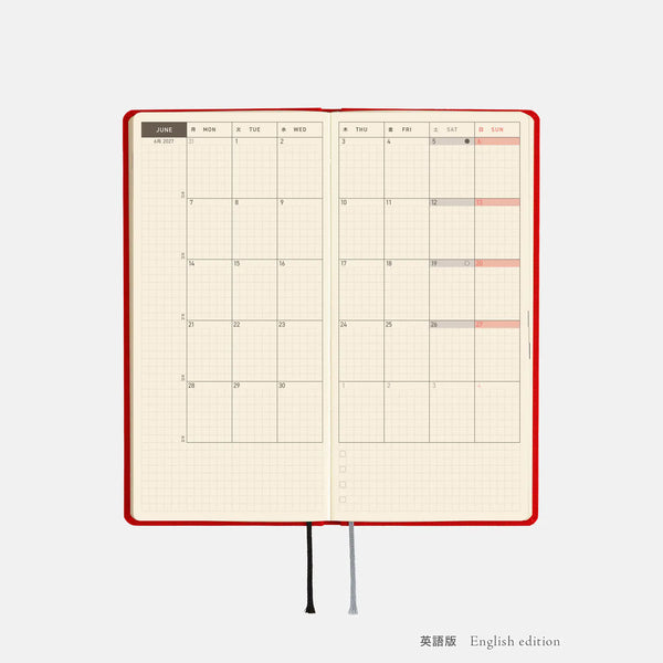 Hobonichi Techo 2027 Weeks MEGA Poppy Red Planner