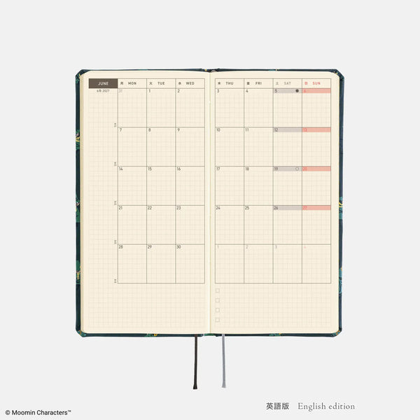 Moomin Hobonichi "A Day with Snufkin" 2027 Weeks Planner – Japanese English Edition