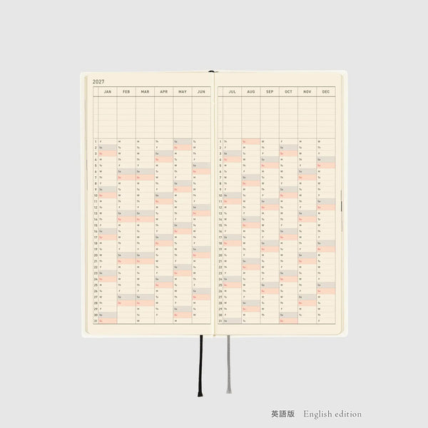 Hobonichi Techo 2027 Weeks White Line Ivory