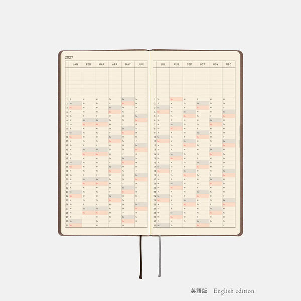 Hobonichi Techo 2027 Weeks Cafe au Lait Planner