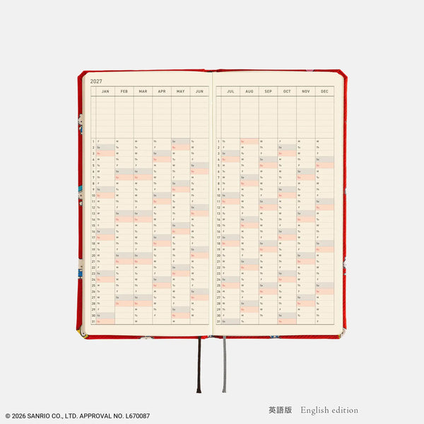 Hobonichi Techo 2027 HELLO KITTY "Techo to Otomodachi" Weeks Planner – Japanese English Edition