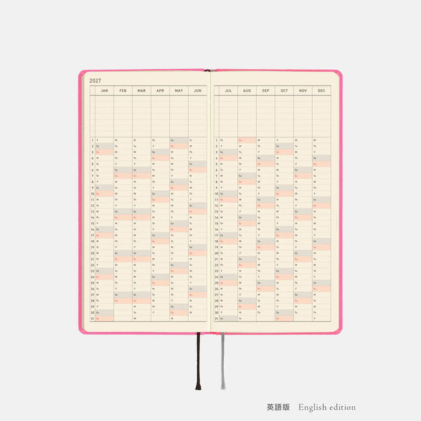 Hobonichi Techo 2027 Weeks MEGA Pink Sapphire Planner