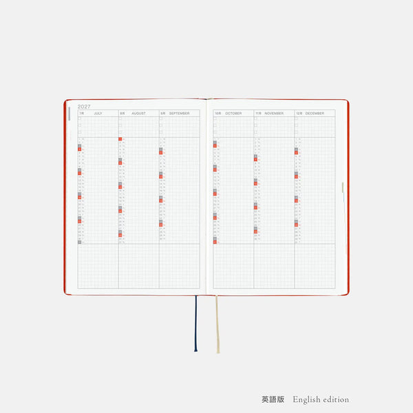 Hobonichi HON 2027 Yumi Kitagishi “White Cat & Rabbit Tea Time” A5 Daily Planner – Japanese or English Edition