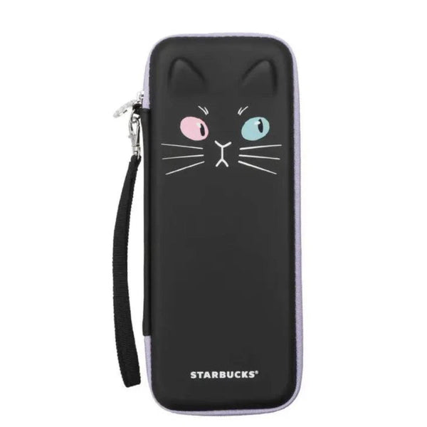 Starbucks Halloween 2024 Colorful Silicone Straw Set with Cleaning Brush & Odd-Eye Cat Case