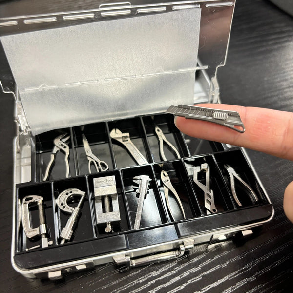 12 Types Micro Tool Set Miniature Collectibles Attaché Case Dad Gift