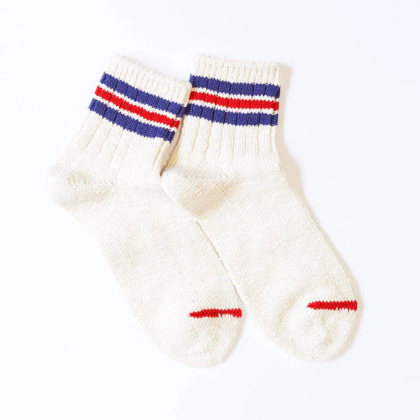 ANONYMOUSISM 3 Line Slub Quarter Socks