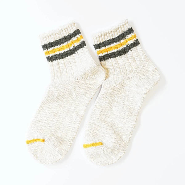 ANONYMOUSISM 3 Line Slub Quarter Socks