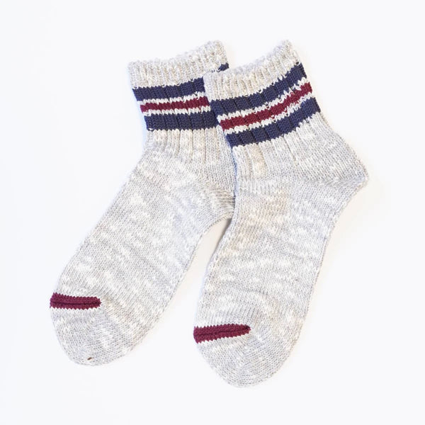 ANONYMOUSISM 3 Line Slub Quarter Socks