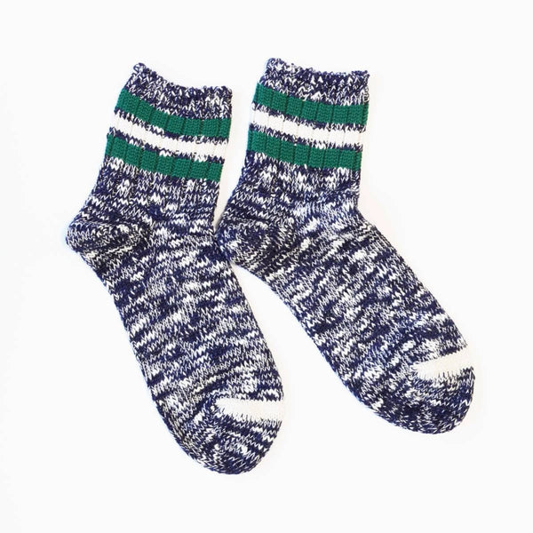 ANONYMOUSISM 3 Line Slub Quarter Socks