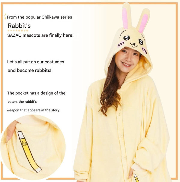 Sazac Chiikawa Bunny Pajama Costume