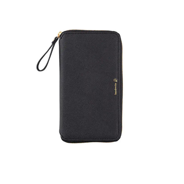 Hobonichi Techo 2026 Weeks Cover Notte Zip PU Leather Planner Cover Black Embossed