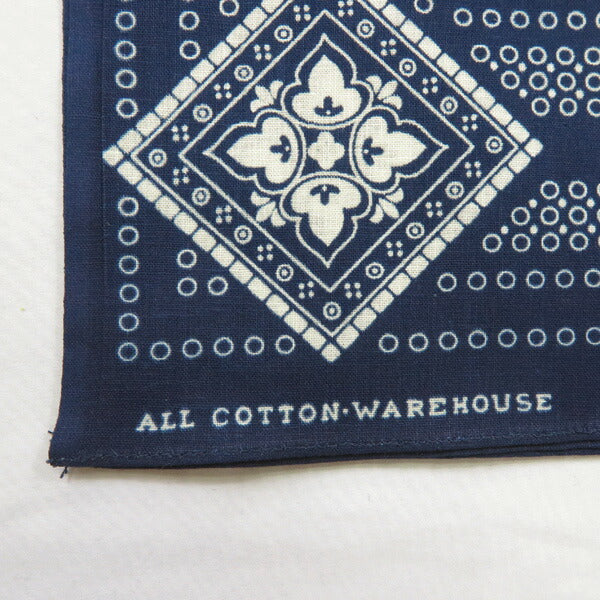 WAREHOUSE Selvedge Geometric Pattern Indigo Dyed WH5244 Bandana