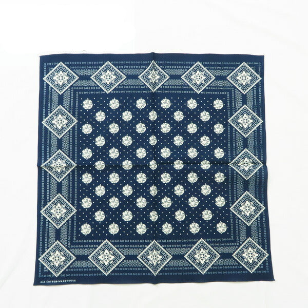 WAREHOUSE Selvedge Geometric Pattern Indigo Dyed WH5244 Bandana
