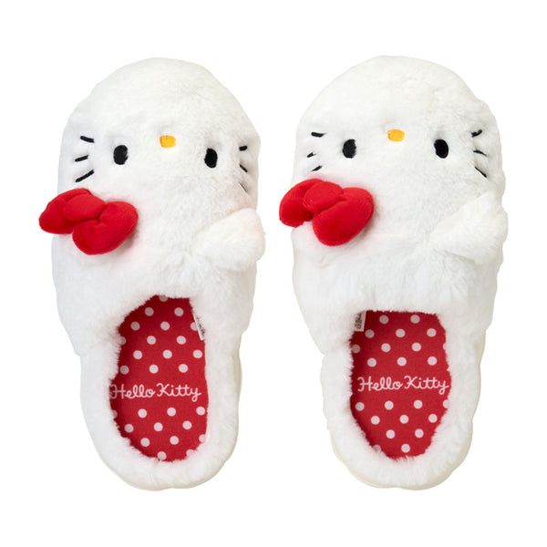 Sanrio Hello Kitty Face Plush Slippers – Adult Size